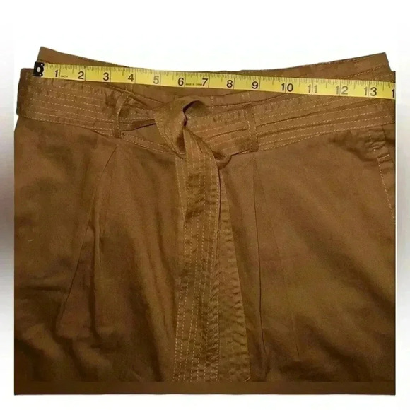Free People pleated with belt khaki cotton pants size 4 - Picture 6 of 7